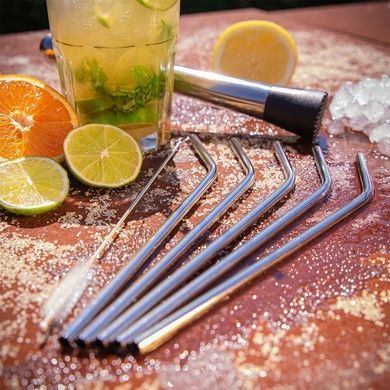 Набор из 6 трубочек для коктейля Cilio Bar and Wine со щеткой фото