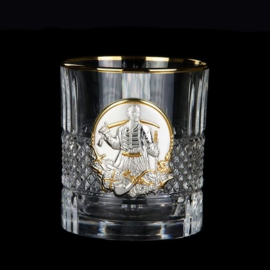 Набір склянок Boss Crystal Козаки з золотими та срібними накладками фото