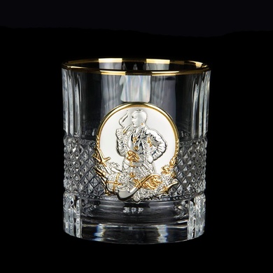 Набір склянок Boss Crystal Козаки з золотими та срібними накладками фото