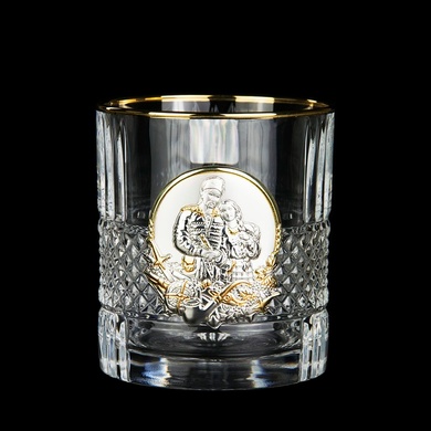 Набор стаканов Boss Crystal Козаки с золотыми и серебряными накладками фото