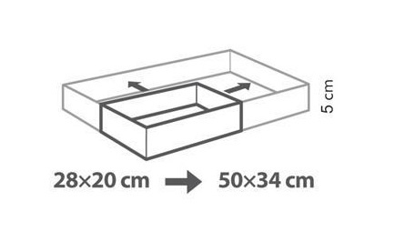 Форма для торта регулируемая Tescoma DELICA 28х20 - 50х34 см прямоугольная фото
