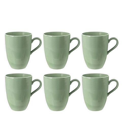 Набор из 6 чашек Seltmann Beat Color Glaze 350 мл зеленый фото