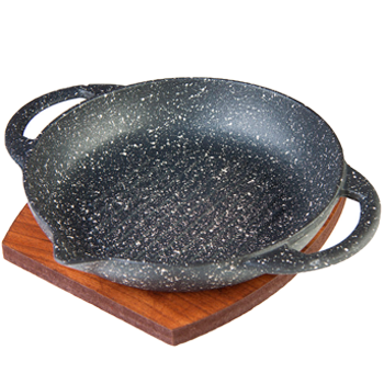 Сковорідка Вок чавунна з підставкою Nalino Teyam 24 см з кришкою фото