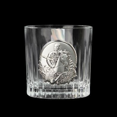 Набор стаканов для виски Boss Crystal Козаки с серебряными накладками фото