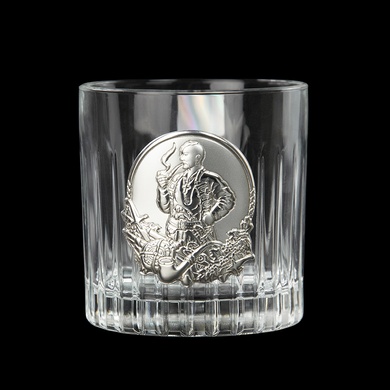 Набор стаканов для виски Boss Crystal Козаки с серебряными накладками фото