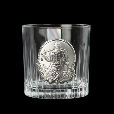 Набор стаканов для виски Boss Crystal Козаки с серебряными накладками фото