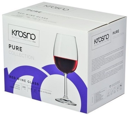Набір з 6 келихів для червоного вина 350 мл Krosno Pure фото