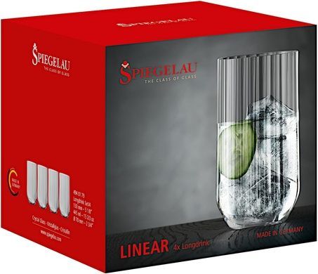 Набір із 4 склянок для води Spiegelau Linear 545 мл фото