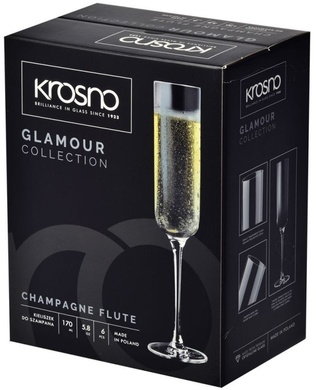 Набір з 6 келихів для шампанського 170 мл Krosno Glamour фото