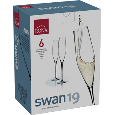Набір з 6 келихів для шампанського 190 мл Rona Swan фото