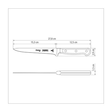 Нож филейный 15,2 см Tramontina Century черный фото