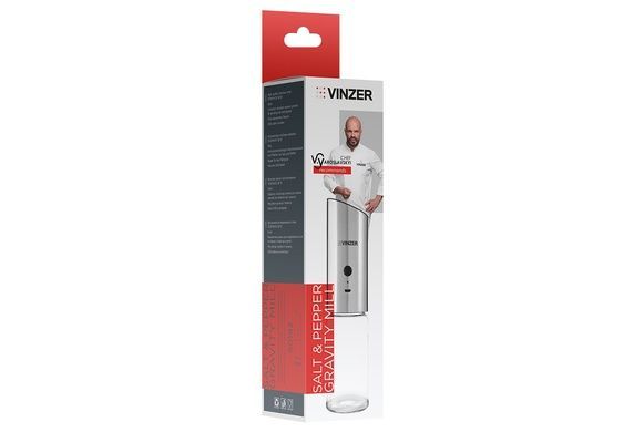 Млинок для солі та перцю Vinzer 22,5 см гравітаційний фото