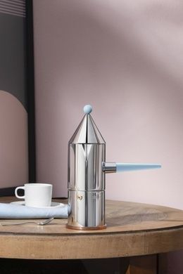 Гейзерна кавоварка 150 мл Alessi La conica manico lungo на 3 чашки фото