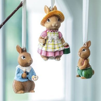 Набор из 3 статуэток Villeroy & Boch Spring Fantasy 4x2,8x7,1 см подвесной. фото