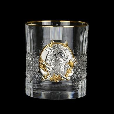 Набор стаканов для виски Boss Crystal Leader Gold с золотыми и серебряными накладками фото
