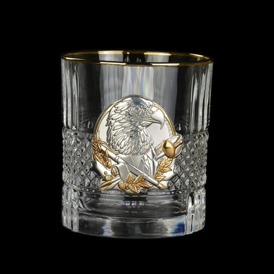Набір склянок для віскі Boss Crystal Leader Gold із золотими й срібними накладками фото