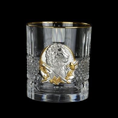 Набор стаканов для виски Boss Crystal Leader Gold с золотыми и серебряными накладками фото
