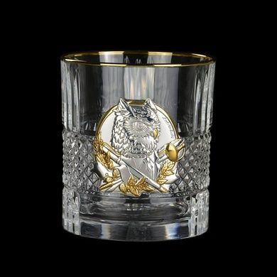 Набор стаканов для виски Boss Crystal Leader Gold с золотыми и серебряными накладками фото