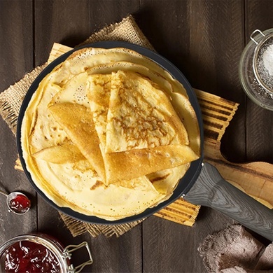 Сковорідка для млинців Fissman Melani 24 см чорна фото